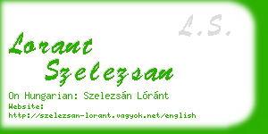 lorant szelezsan business card